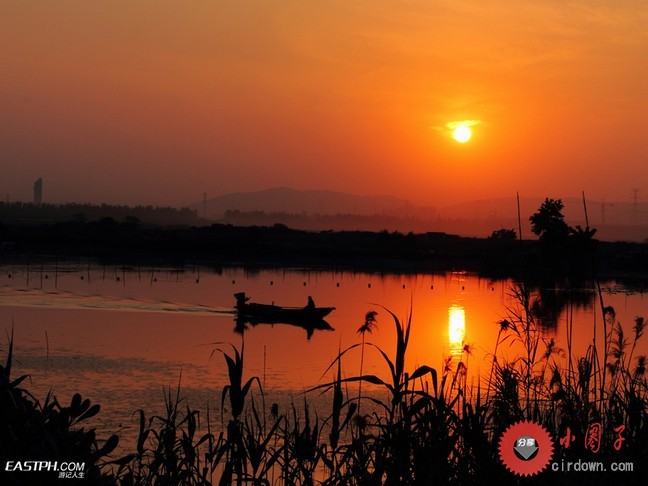 江苏省苏州市吴江区太湖湾黄昏